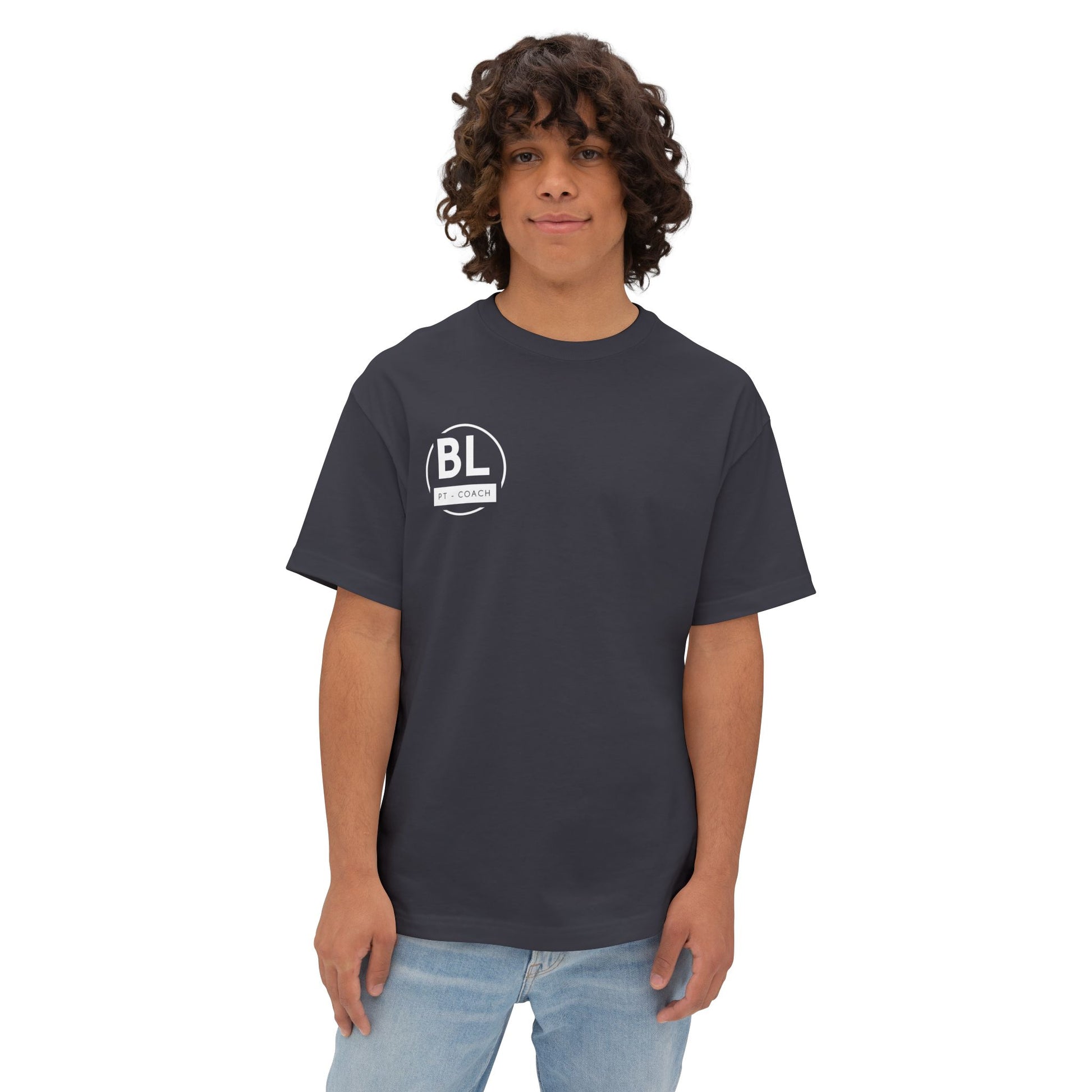 Unisex Oversized Boxy Tee with BL PT - COACH Print | Casual Wear, Gym Outfit, Fitness Gift, Athleisure Style, Everyday Comfort