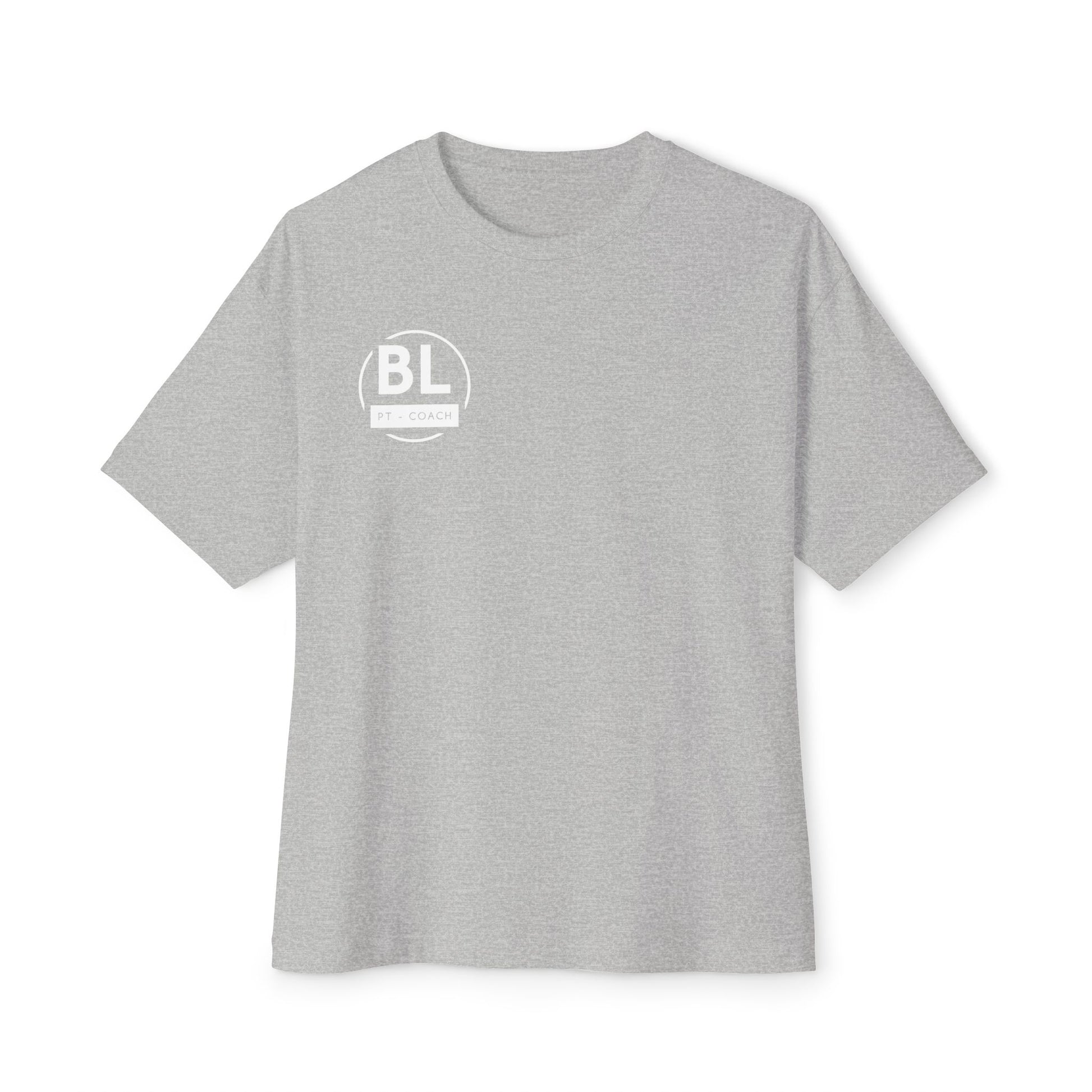 Unisex Oversized Boxy Tee with BL PT - COACH Print | Casual Wear, Gym Outfit, Fitness Gift, Athleisure Style, Everyday Comfort
