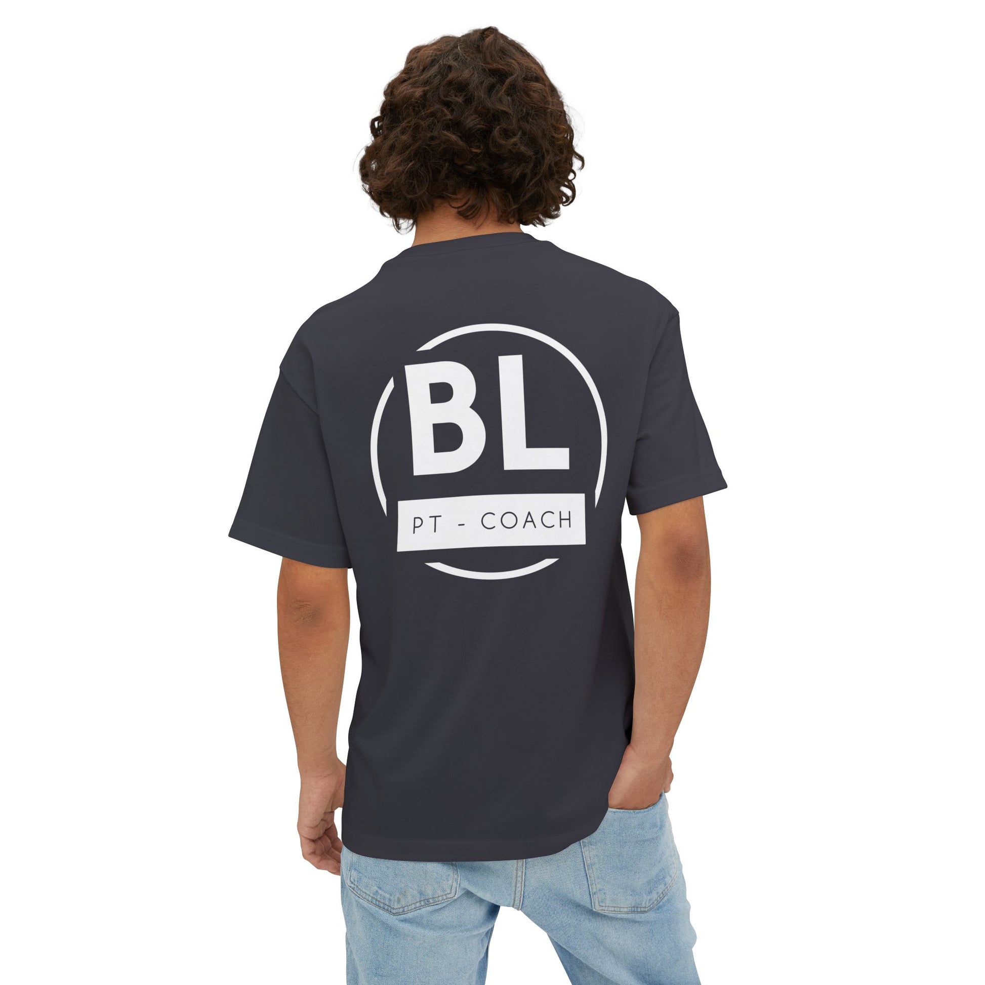 Unisex Oversized Boxy Tee with BL PT - COACH Print | Casual Wear, Gym Outfit, Fitness Gift, Athleisure Style, Everyday Comfort