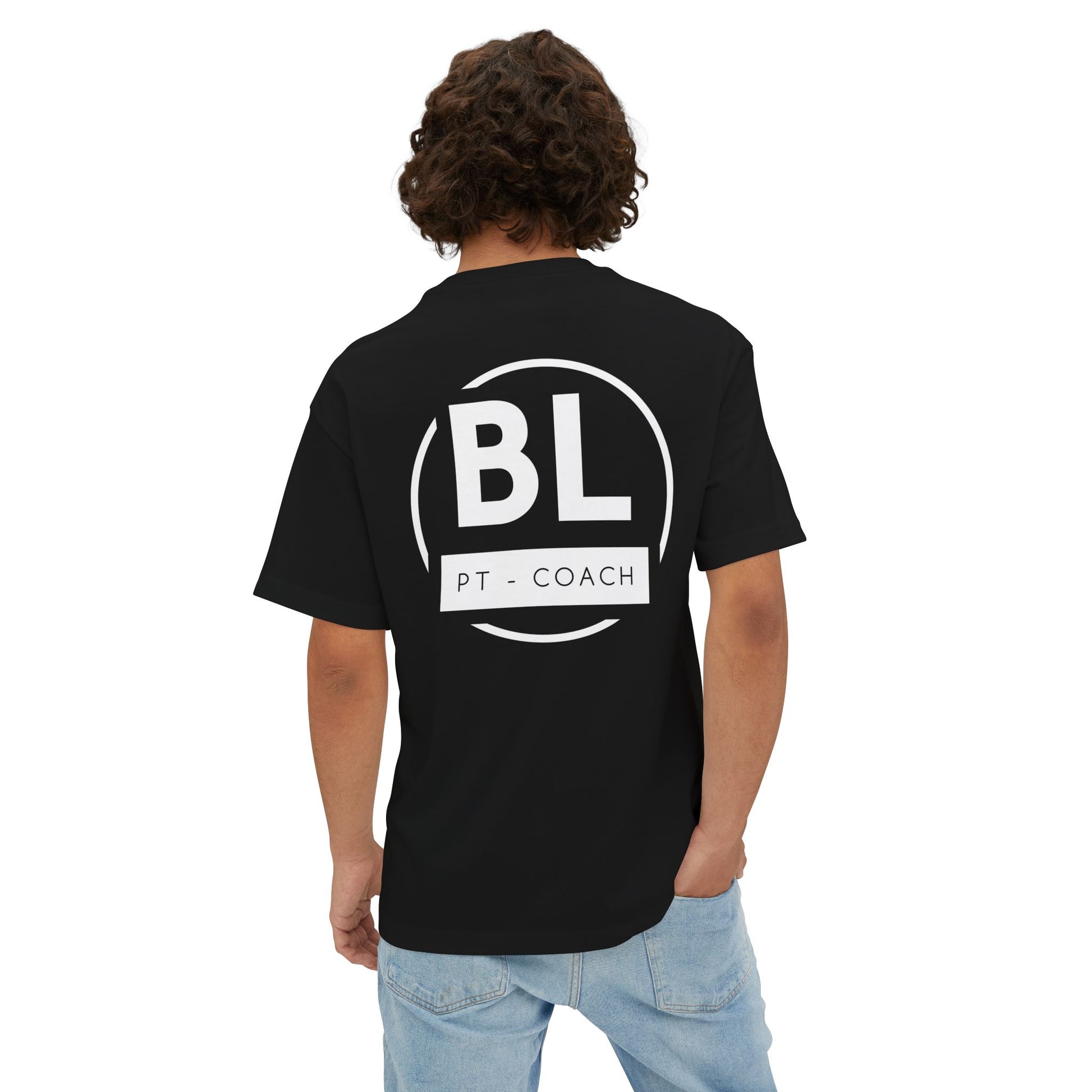 Unisex Oversized Boxy Tee with BL PT - COACH Print | Casual Wear, Gym Outfit, Fitness Gift, Athleisure Style, Everyday Comfort