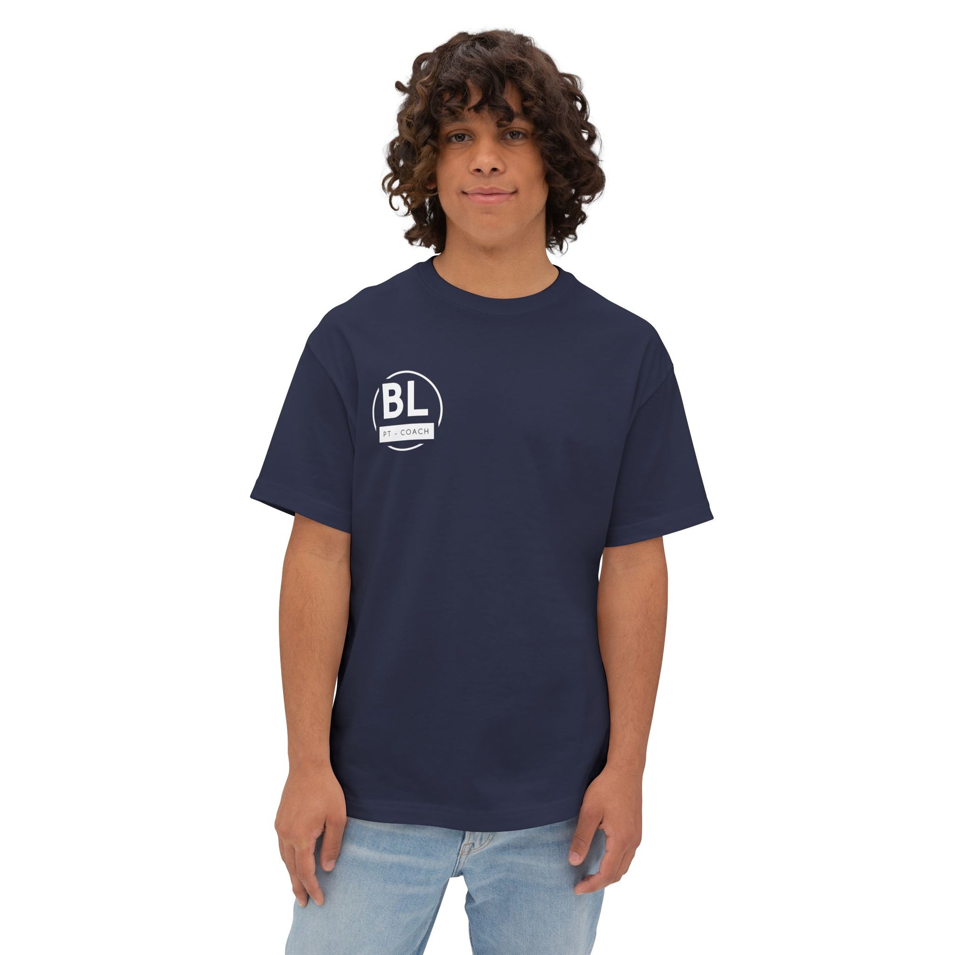 Unisex Oversized Boxy Tee with BL PT - COACH Print | Casual Wear, Gym Outfit, Fitness Gift, Athleisure Style, Everyday Comfort