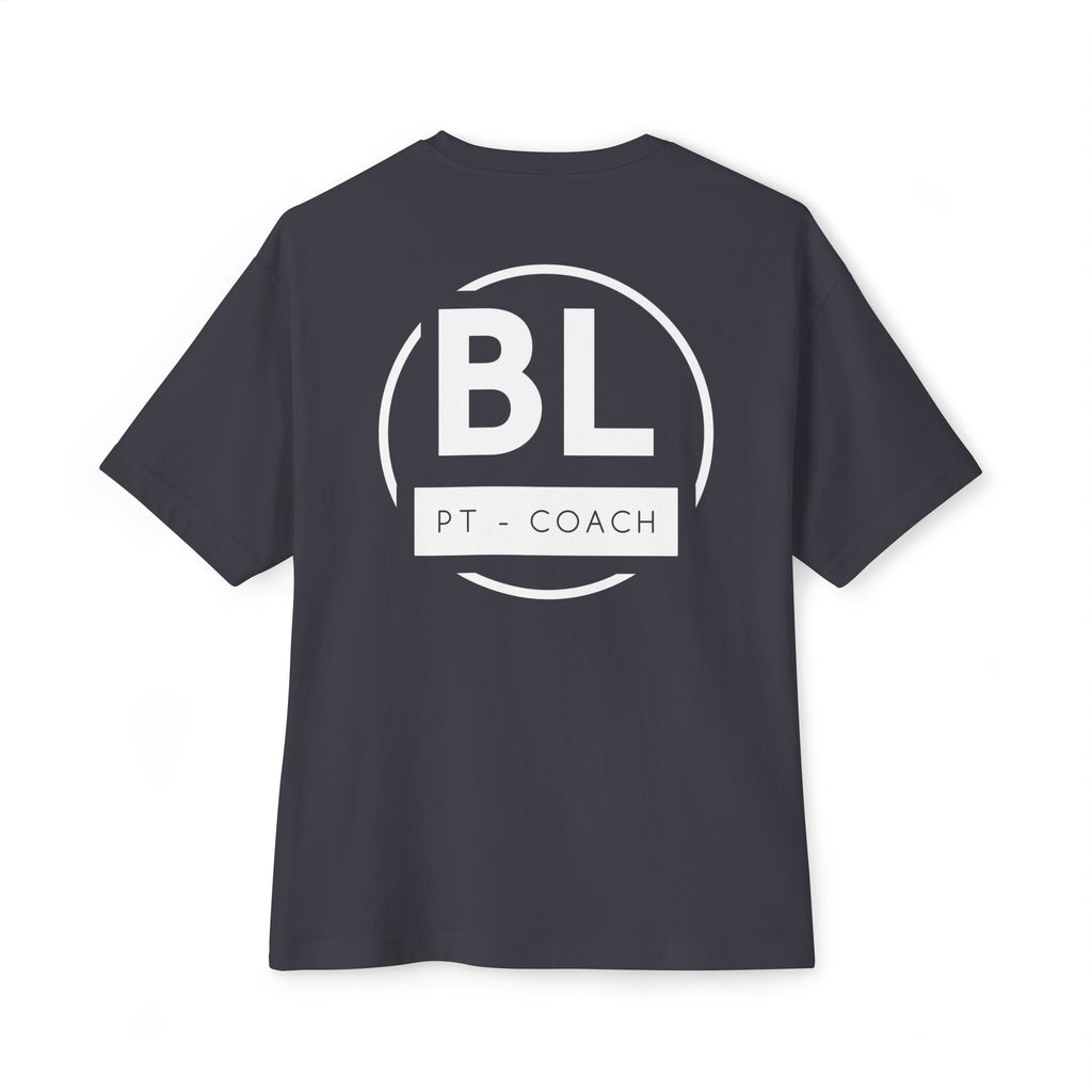 Unisex Oversized Boxy Tee with BL PT - COACH Print | Casual Wear, Gym Outfit, Fitness Gift, Athleisure Style, Everyday Comfort